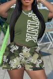Casual Print Short Sleeve Shorts Sport Suit GYXF-8019