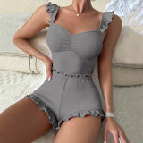 Sexy Fly Sleeve Camisole Shorts Pajama Set GLSY-ZT0011