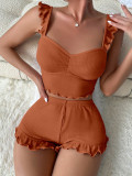Sexy Fly Sleeve Camisole Shorts Pajama Set GLSY-ZT0011