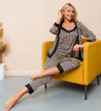 Sexy Sling Pants Robe Pajamas Homewear Three-piece Set GLSY-10101