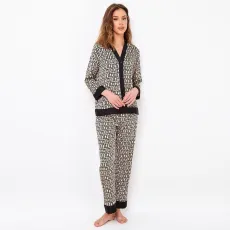 Cardigan Print Pajama Set Casual Homewear GLSY-W0273
