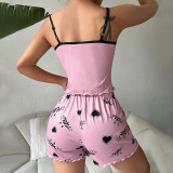 Sexy Pajamas Sleeveless Camisole Shorts Homewear Set GLSY-W0298