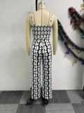 Print Bandage Tops And Wide Leg Pants 2 Piece Set NY-10832