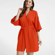 Solid Color Short Sleeve Bathrobe Home Robe GLSY-N550001