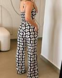 Print Bandage Tops And Wide Leg Pants 2 Piece Set NY-10832