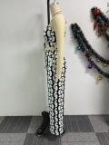 Print Bandage Tops And Wide Leg Pants 2 Piece Set NY-10832