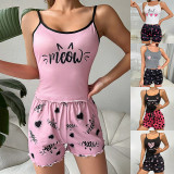 Sexy Pajamas Sleeveless Camisole Shorts Homewear Set GLSY-W0298