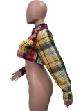 Fashion Plaid Tweed Buttoned Lapel Small Jacket BGN-350
