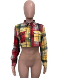 Fashion Plaid Tweed Buttoned Lapel Small Jacket BGN-350
