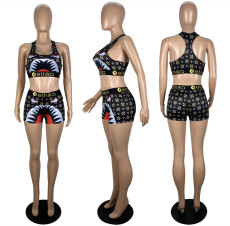 Casual Print Sport Tank Top Shorts Set LSL-0008
