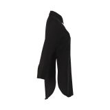 Long Sleeve Lapel Split Solid Shirt AIL-282