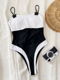 Sexy Color Block Sling One Piece Swimsuit CSYZ-978