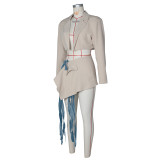 Sexy Short Suit Denim Tie Up Skirt Set ZSD-0694