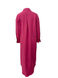 Long Sleeve Looose Solid Color Shirt Dress LSD-1787