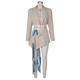 Sexy Short Suit Denim Tie Up Skirt Set ZSD-0694