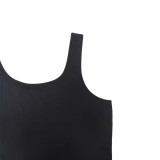 Sexy Solid Tank Tops Pants Sport 2 Piece Set LSD-135444