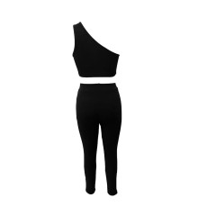 Single Shoulder Tank Top Sport Pants Set LSD-2014