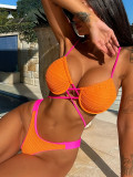 Solid Color Sexy Steel Prop Bikinis Swimsuit CSYZ-08