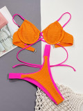 Solid Color Sexy Steel Prop Bikinis Swimsuit CSYZ-08