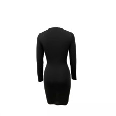 Solid Color Long Sleeve Mini Dress LSD-1997