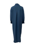 Long Sleeve Looose Solid Color Shirt Dress LSD-1787