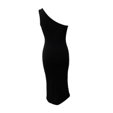 Slash Shoulder Hollow Out Long Dress LSD-2024