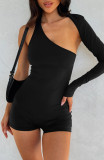Single Shoulder Long Sleeve Backless Romper GXYF-H0406