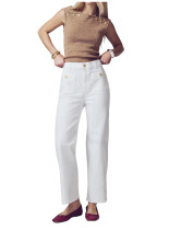 Fashion Washed White Straight Jeans GKNF-TSQ-137