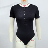 Short Sleeve Solid Color Bodysuit GZJF-ZJ1278