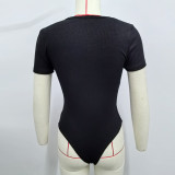 Short Sleeve Solid Color Bodysuit GZJF-ZJ1278