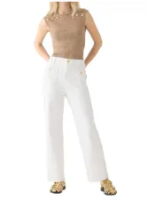 Fashion Washed White Straight Jeans GKNF-TSQ-137