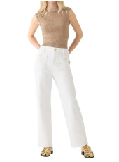 Fashion Washed White Straight Jeans GKNF-TSQ-137