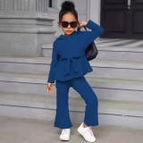 Kids Girl Long Sleeve Knit Two Piece Pants Set GYAY-8105
