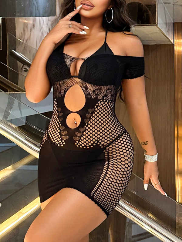 Hot Diamond Hollowed Out Mesh Dress GYDE-AL02