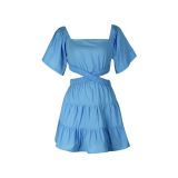 One Neck Short Sleeve Cake Dress AIL-279
