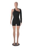 Single Shoulder Long Sleeve Backless Romper GXYF-H0406