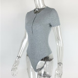 Short Sleeve Solid Color Bodysuit GZJF-ZJ1278