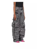 Fashion Spliced Multi-Pocket Wide-Leg Jean GQLF-30000