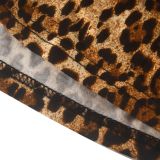 Leopard Print Drawstring Mini Skirt GXYF-H0384