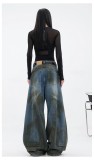 Vintage Washed Straight Ripped Jeans GQLF-0875