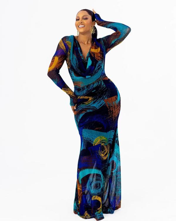 Print Long Sleeve Slim Maxi Dress QODY-6043