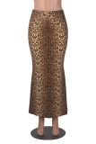 Leopard Print Half-length Fishtail Skirt GXYF-H0409