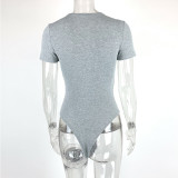 Short Sleeve Solid Color Bodysuit GZJF-ZJ1278
