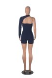 Single Shoulder Long Sleeve Backless Romper GXYF-H0406