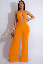 Sexy Solid Color Backless Jumpsuit XHXF-8700