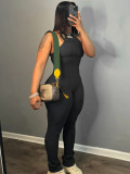 Solid Color Tight Backless Halter Jumpsuit YH-5352