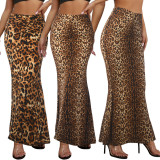 Leopard Print Half-length Fishtail Skirt GXYF-H0409