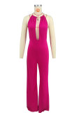 Sexy Solid Color Backless Jumpsuit XHXF-8700