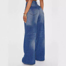 Fashion Loose Drag Floor Wide Leg Jeans GKNF-TSX-11030