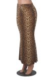Leopard Print Half-length Fishtail Skirt GXYF-H0409